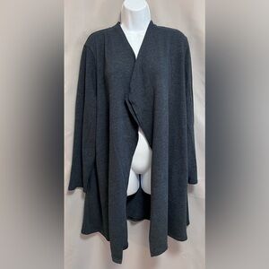 Pure Jill J.Jill Women XL‎ Cardigan Long Duster Shirttail Knit Sweater Open Gray